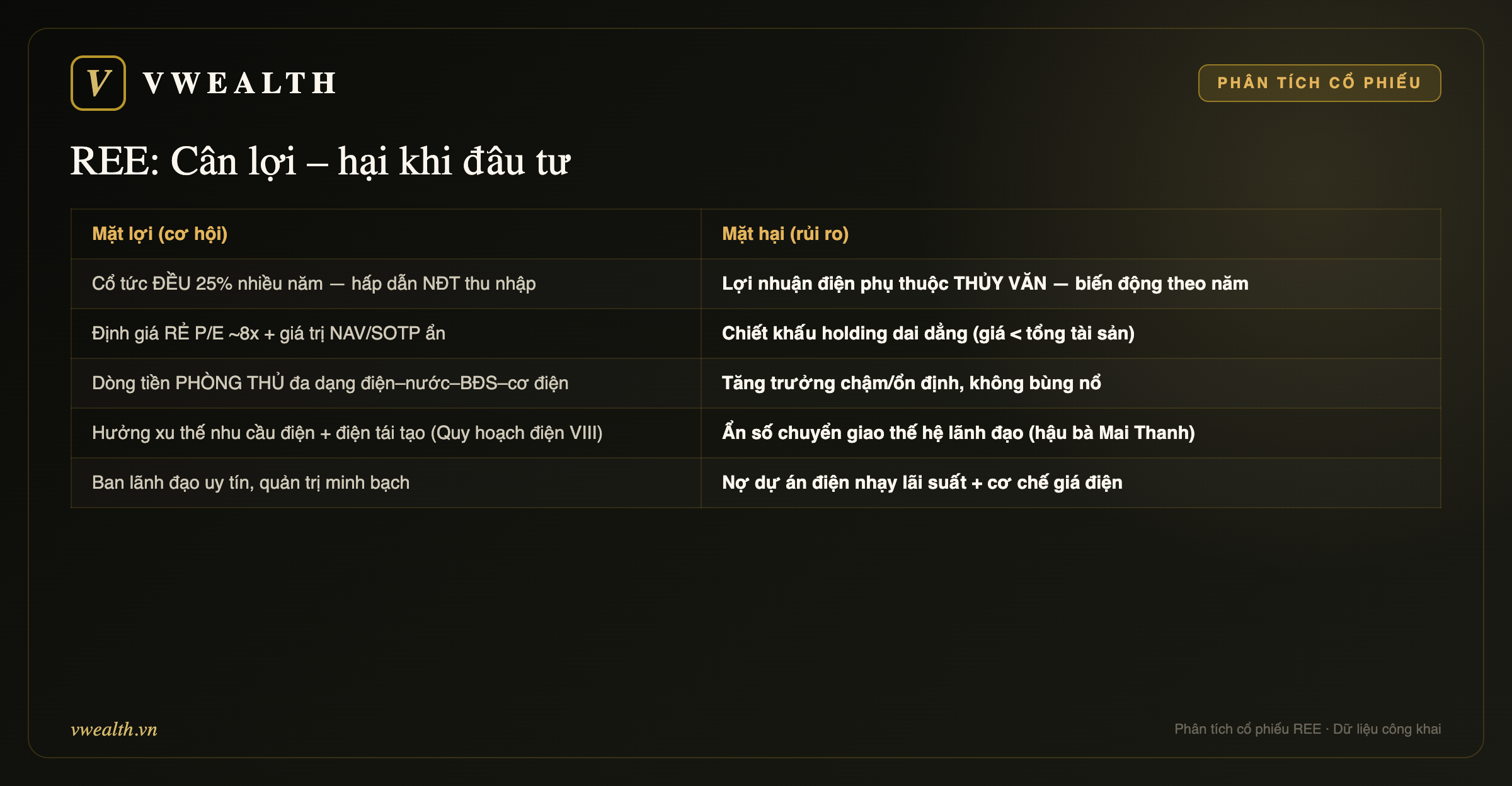 Cân lợi – hại khi đầu tư REE