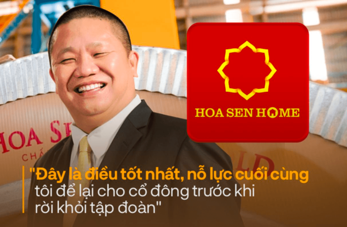 Sản phẩm tôn Hoa Sen và thương hiệu bán lẻ vật liệu xây dựng Hoa Sen Home. Ảnh: CafeF.