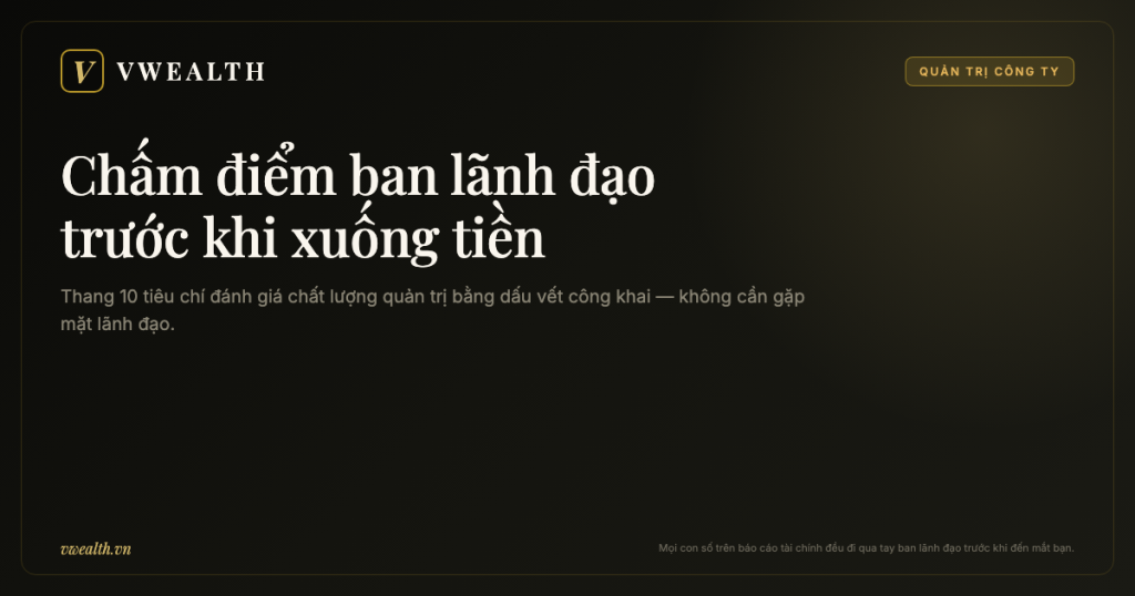 Chấm điểm ban lãnh đạo: đánh giá chất lượng quản trị trước khi xuống tiền