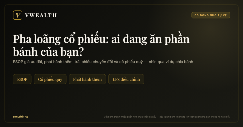 ESOP, cổ phiếu quỹ và pha loãng: những thứ âm thầm ăn mòn cổ đông nhỏ