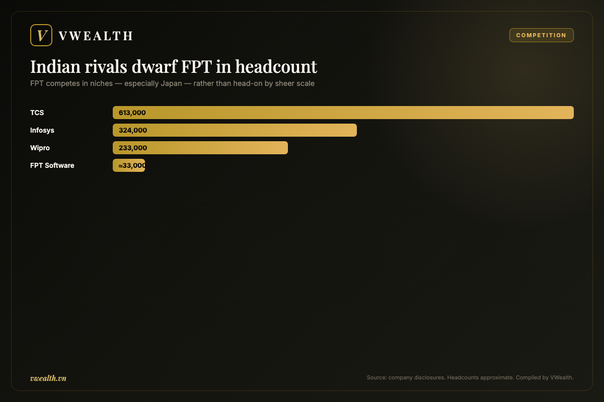 Indian rivals dwarf FPT in headcount