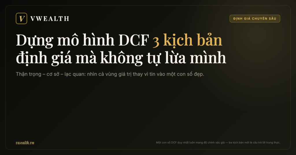 Dựng mô hình DCF 3 kịch bản: định giá bằng dòng tiền mà không tự lừa mình