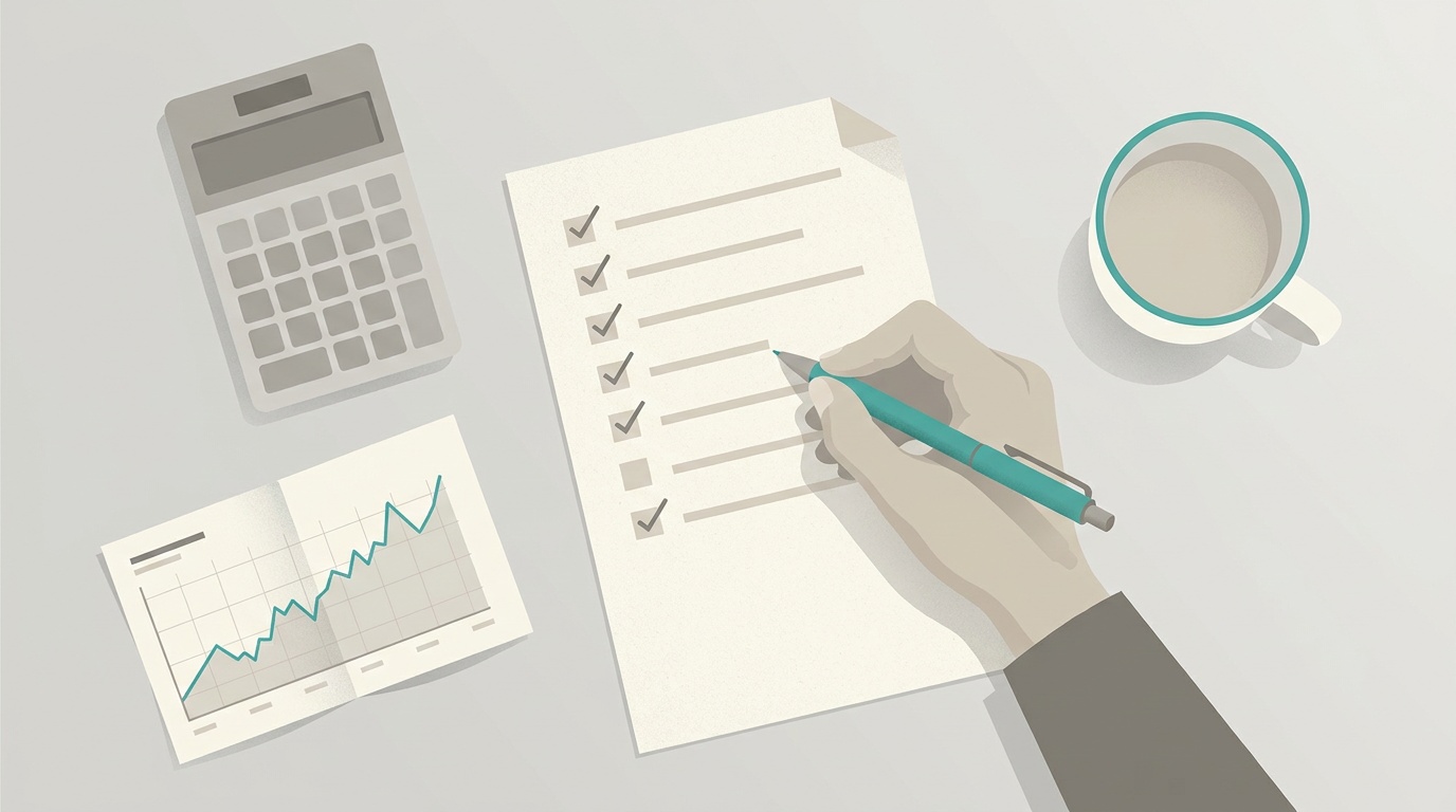 Scorecard checklist for evaluating a stock brokerage company