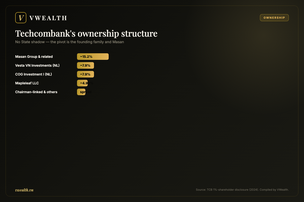 Techcombank's ownership structure: Masan, foreign entities and the founding family