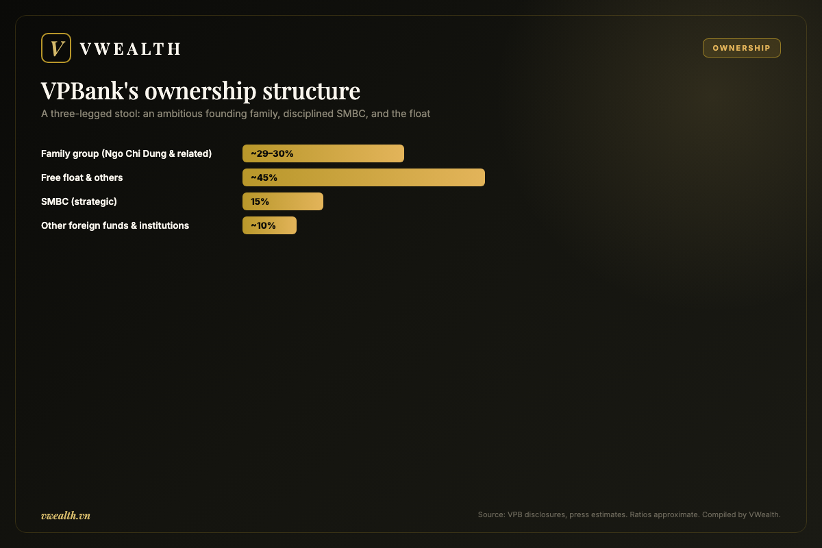 VPBank's ownership structure: the founding family, SMBC and free float