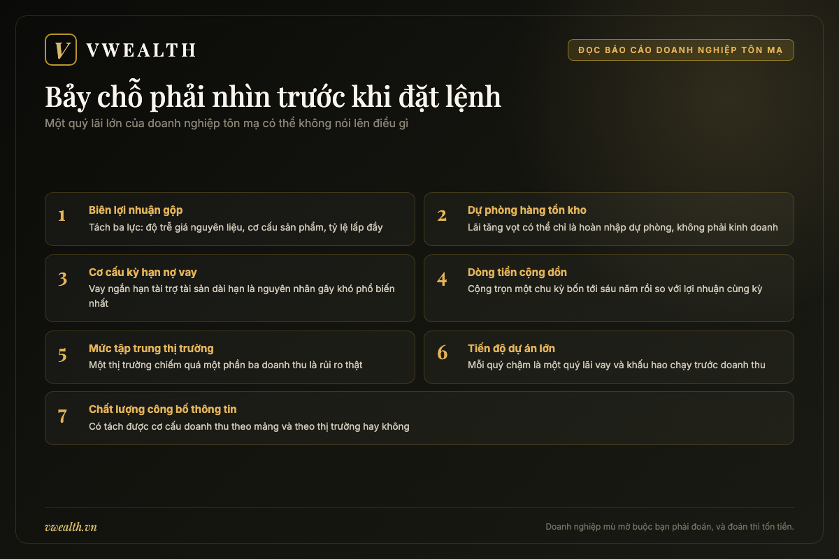 Bảy chỉ tiêu cần nhìn khi đọc báo cáo tài chính của một doanh nghiệp tôn mạ gia công chênh lệch giá