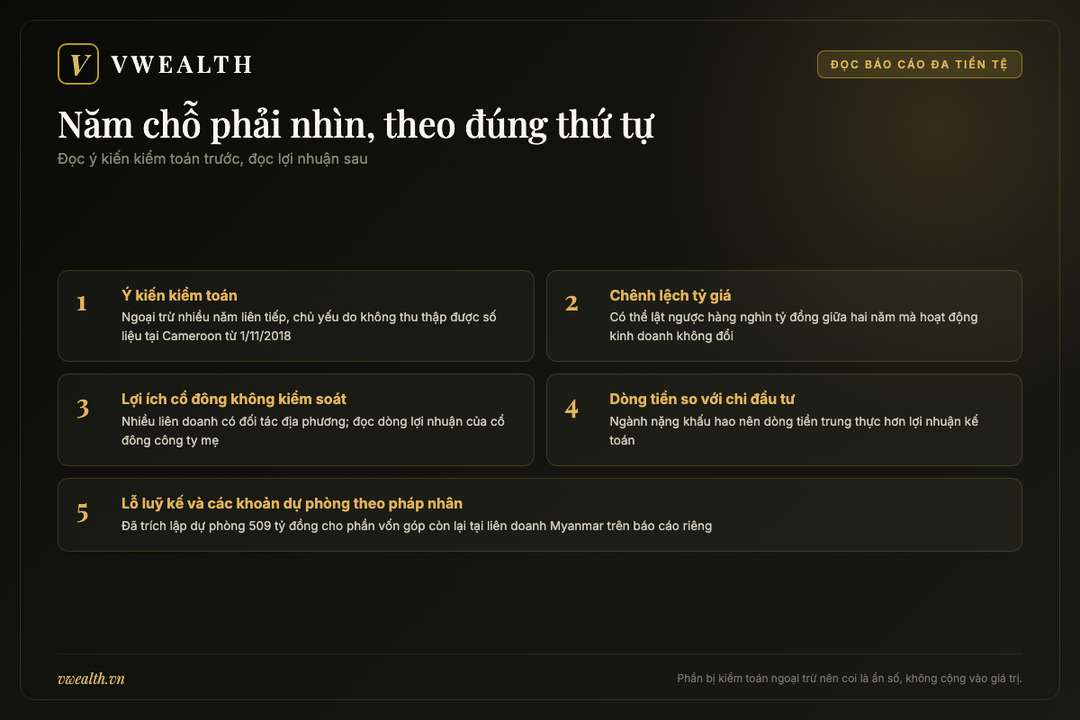 Năm chỗ phải đọc trong báo cáo tài chính hợp nhất đa tiền tệ của Viettel Global