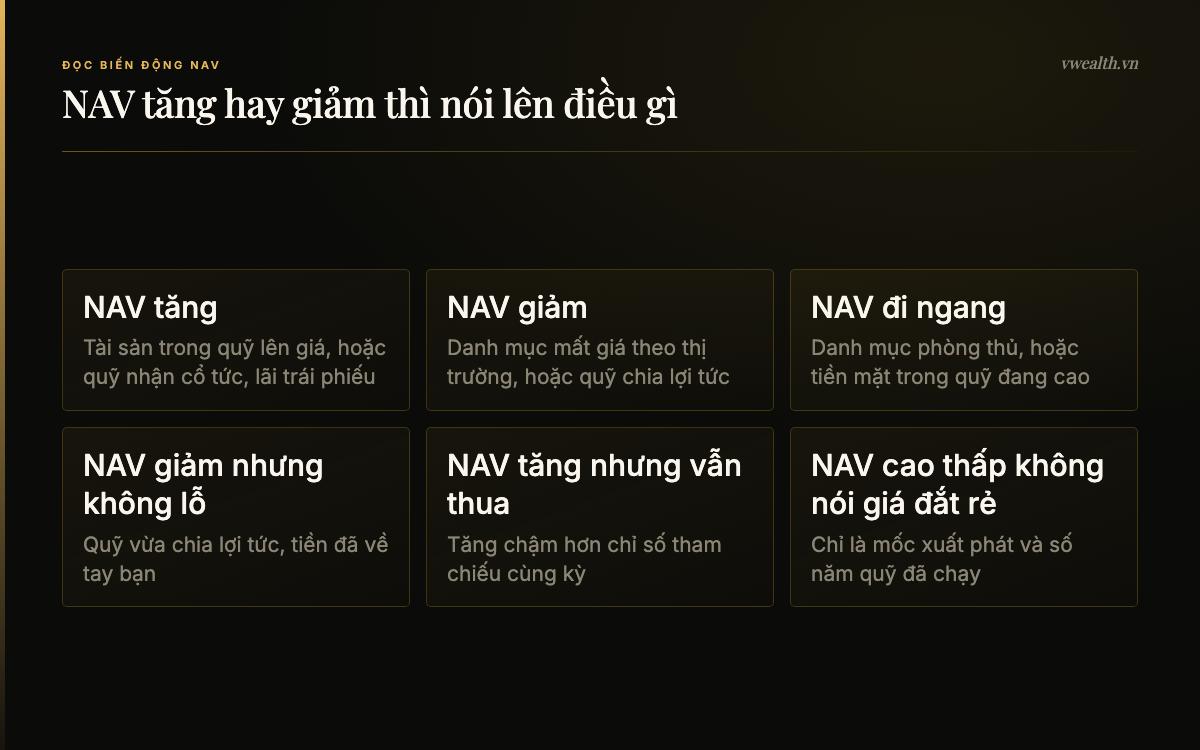 NAV tăng, NAV giảm, NAV đi ngang nghĩa là gì và ba trường hợp NAV giảm mà nhà đầu tư không lỗ