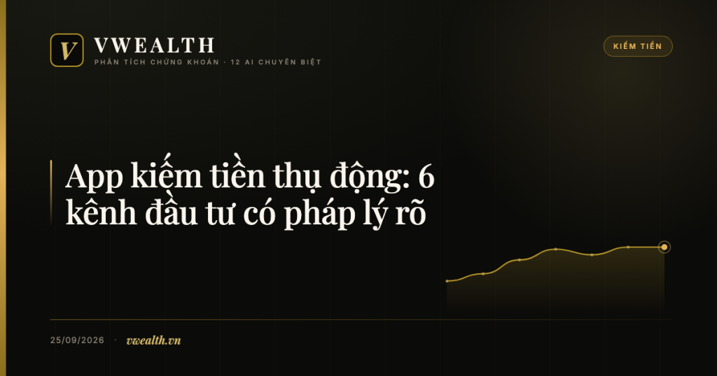 App kiếm tiền thụ động: 6 kênh đầu tư có pháp lý rõ