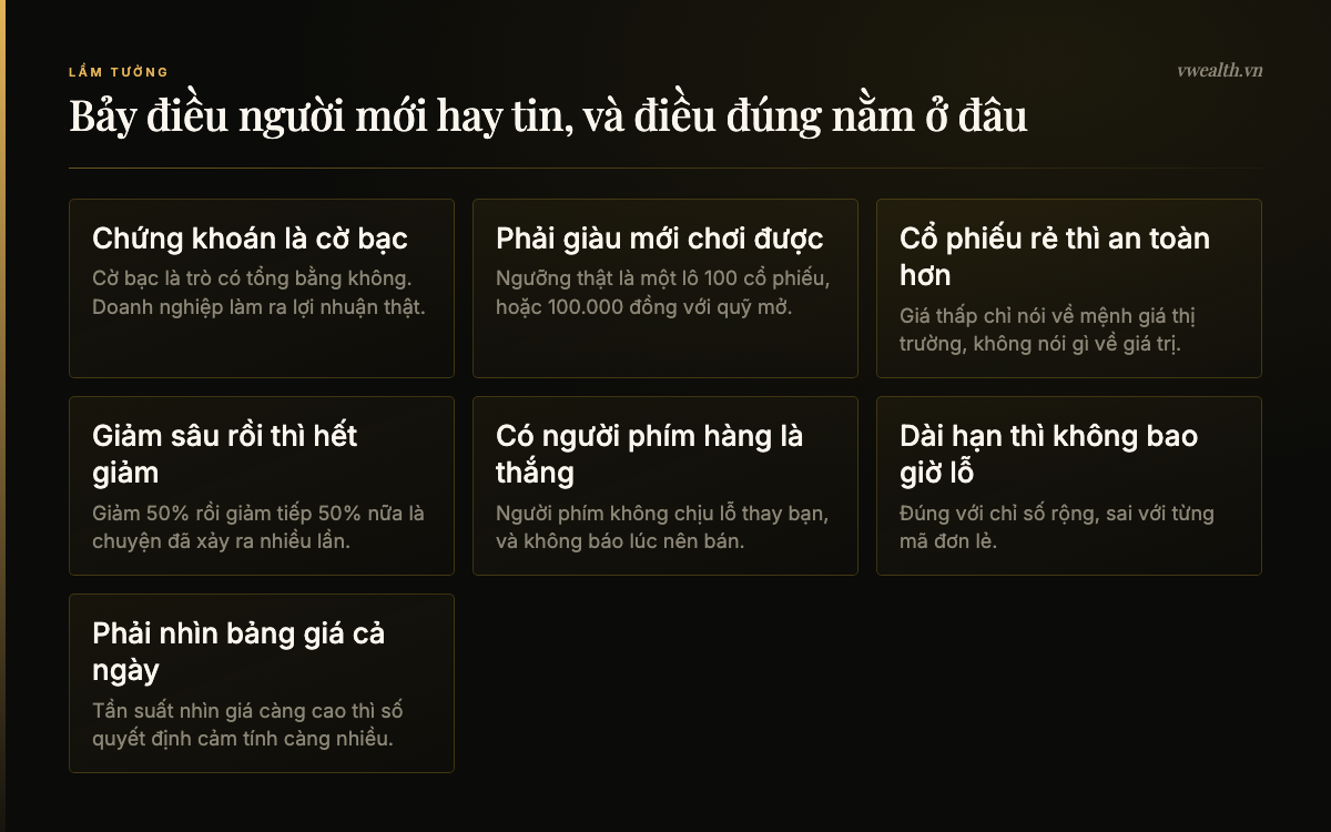 Bảy lầm tưởng phổ biến về chứng khoán và điều đúng nằm ở đâu