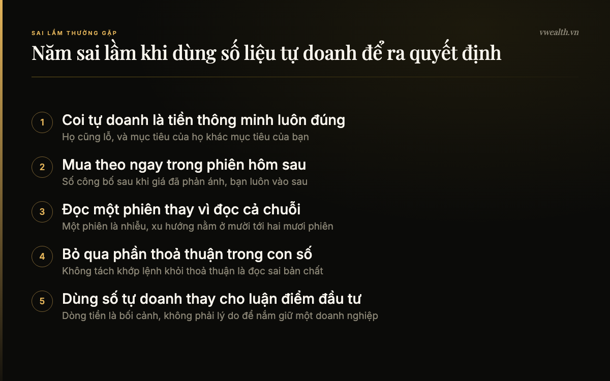 Năm sai lầm khi dùng số liệu tự doanh để ra quyết định đầu tư
